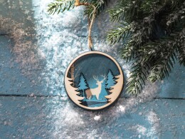 Разное Подвеска деревянная многослойная «Рождественская встреча»