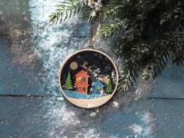 Разное Подвеска деревянная многослойная «Ночь перед рождеством»