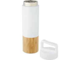 Avenue Torne Бутылка из нержавеющей стали объемом 540 мл с медной вакуумной изоляцией и внешней стенкой из бамбука, белый