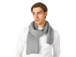 US Basic Шарф Nordend, крупный риб, серый меланж
