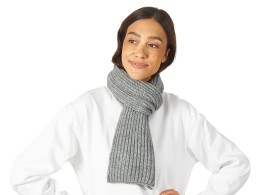 US Basic Шарф Nordend, крупный риб, серый меланж