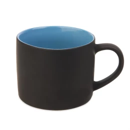 mycup Кружка YASNA с покрытием SOFT-TOUCH, черный с голубым, 310 мл, фарфор