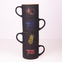 mycup Кружка YASNA с покрытием SOFT-TOUCH, черный с голубым, 310 мл, фарфор