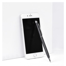 B1 TOUCHWRITER SOFT, ручка шариковая со стилусом для сенсорных экранов, черный/хром, металл/soft-touch