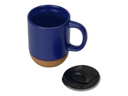 Разное Кружка Denpasar с пробковым дном и крышкой, цветная с двух сторон, синий