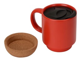 Разное Кружка Denpasar с пробковым дном и крышкой, цветная с двух сторон, красный
