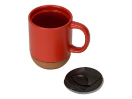 Разное Кружка Denpasar с пробковым дном и крышкой, цветная с двух сторон, красный