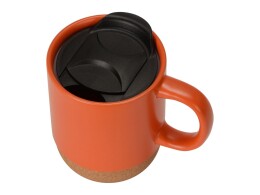 Разное Кружка Denpasar с пробковым дном и крышкой, цветная с двух сторон, оранжевый
