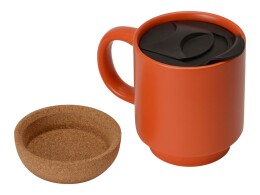 Разное Кружка Denpasar с пробковым дном и крышкой, цветная с двух сторон, оранжевый
