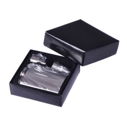 Happy gifts Набор: фляжка, 4 стопки, воронка; 17,8х15х4,5 см; 235 мл; металл; лазерная гравировка