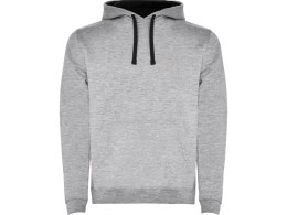 Roly Толстовка с капюшоном "Urban" мужская, серый меланж/черный