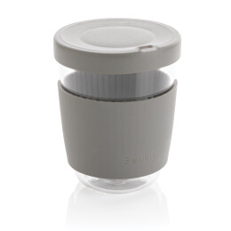 Разное Стакан из боросиликатного стекла Ukiyo с силиконовой крышкой и держателем