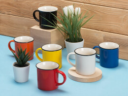 Разное Кружка Countryside S с черным ободком, белая внутри, цветная снаружи, оранжевый