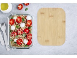 Seasons Roby Стеклянный контейнер для завтрака с бамбуковой крышкой - Natural / прозрачный