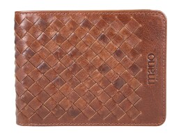 MANO 1919 Бумажник Mano "Don Luca", натуральная кожа в коньячном цвете, 12,5 х 9,7 см