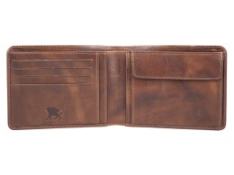 MANO 1919 Бумажник Mano "Don Luca", натуральная кожа в коньячном цвете, 12,5 х 9,7 см