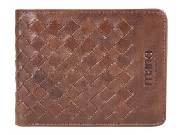 MANO 1919 Бумажник Mano "Don Luca", натуральная кожа в коньячном цвете, 11 х 8,5 см