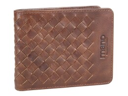 MANO 1919 Бумажник Mano "Don Luca", натуральная кожа в коньячном цвете, 11 х 8,5 см