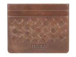 MANO 1919 Портмоне для кредитных карт Mano "Don Luca", натуральная кожа в коньячном цвете, 10,3 х 8,3 см