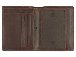 MANO 1919 Бумажник Mano "Don Leon", натуральная кожа в коричневом цвете, 9,7 х 11,7 см