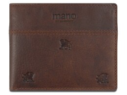 MANO 1919 Бумажник Mano "Don Leon", натуральная кожа в коричневом цвете, 12 х 9,5 см