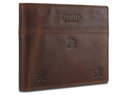 MANO 1919 Бумажник Mano "Don Leon", натуральная кожа в коричневом цвете, 12 х 9,5 см