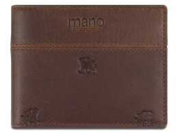 MANO 1919 Портмоне Mano "Don Leon", натуральная кожа в коричневом цвете, 11 х 8,6 см