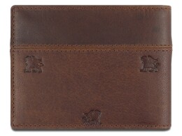 MANO 1919 Портмоне Mano "Don Leon", натуральная кожа в коричневом цвете, 11 х 8,6 см