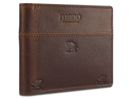 MANO 1919 Портмоне Mano "Don Leon", натуральная кожа в коричневом цвете, 11 х 8,6 см