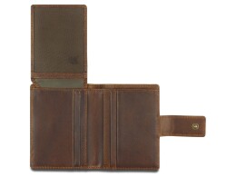 MANO 1919 Портмоне Mano "Don Leon", натуральная кожа в коричневом цвете, 8,5 х 10,2 см