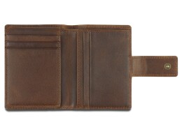 MANO 1919 Портмоне Mano "Don Leon", натуральная кожа в коричневом цвете, 8,5 х 10,2 см