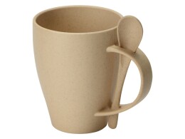 Разное Пшеничная кружка Nina с ложкой, 300ml, бежевый