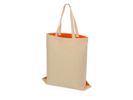 Разное Сумка для шопинга Twin двухцветная из хлопка, 180 г/м2, оранжевый/натуральный
