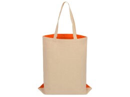 Разное Сумка для шопинга Twin двухцветная из хлопка, 180 г/м2, оранжевый/натуральный