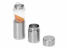 ASOBU Бутылка для воды FLAVOUR U SEE, 460 мл, серебристый