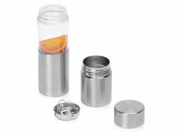 ASOBU Бутылка для воды FLAVOUR U SEE, 460 мл, серебристый