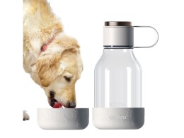 ASOBU Бутылка для воды 2-в-1 «Dog Bowl Bottle» со съемной миской для питомцев, 1500 мл, белый