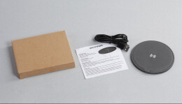 mid-oceangift Настольное беспроводное зарядное устройство "Cool Gray", переработанный пластик (RPET)