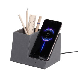 mid-oceangift Карандашница "Cool Gray" с беспроводным зарядным устройством, переработанный пластик (RPET)