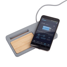 mid-oceangift Настольный органайзер "Stonehenge" с беспроводным зарядным устройством, камень/бамбук