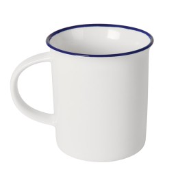 Rusgifts Кружка "Nostalgie", белая с синим кантом, 300 мл, фарфор