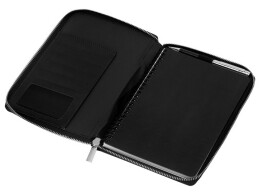 Разное Бизнес-блокнот на молнии А5 «Fabrizio» с RFID защитой и ручкой, черный