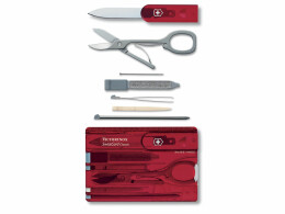 Victorinox Швейцарская карточка VICTORINOX SwissCard Classic, 10 функций, полупрозрачная красная