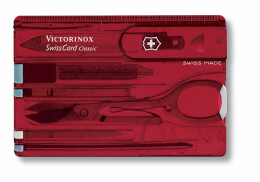 Victorinox Швейцарская карточка VICTORINOX SwissCard Classic, 10 функций, полупрозрачная красная