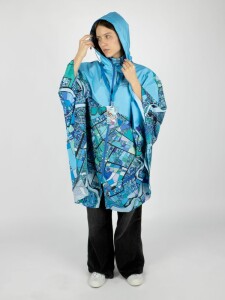 сделано в России Дождевик-пончо AquaStop взрослый на заказ, разноцветный, единый размер