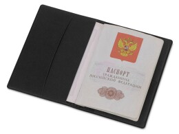 Разное Обложка для паспорта с RFID защитой отделений для пластиковых карт "Favor", черная