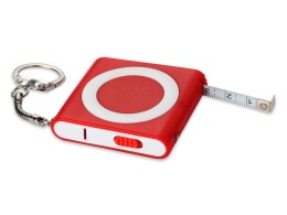 Разное Брелок-рулетка с фонариком, 1 м., красный/белый