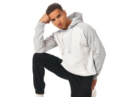US Basic Толстовка с капюшоном «Dublin» мужская, серый меланж/белый меланж