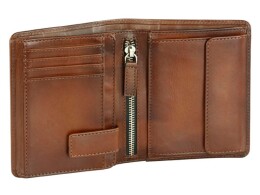 bugatti Портмоне BUGATTI Domus, с RFID защитой, коньячный цвет, натуральная воловья кожа, 10х2х12 см