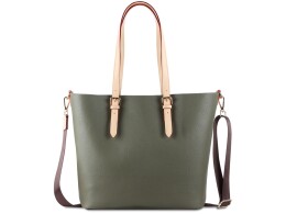 bugatti Сумка-шоппер BUGATTI Ella, оливковая, полиуретан, 47,5х12х32 см